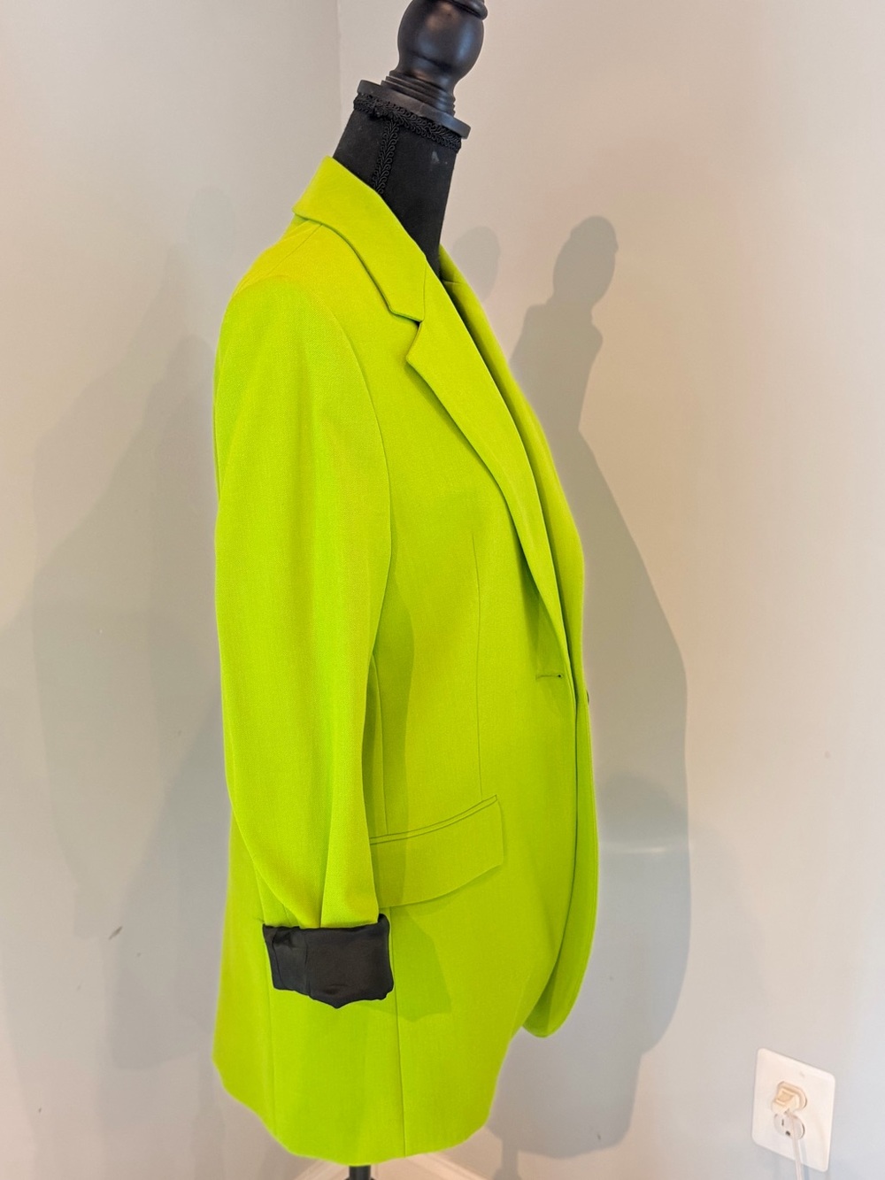 Zara Neon Lime Green Tailored Blazer Jacket